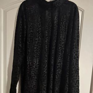 Black long sleeve leopard print blouse